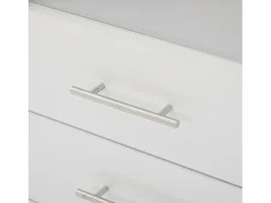 Vitrina blanca con iluminación LED, 60x35x180 cm, 3 cajones, estilo moderno, para salón y oficina