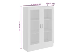Vitrina Blanca 82,5x30,5x115 cm Madera de ingeniería