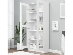 Vitrina Blanca 82,5x30,5x185,5 cm Madera de ingeniería