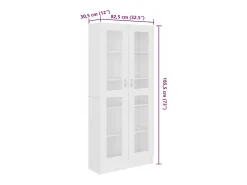 Vitrina Blanca 82,5x30,5x185,5 cm Madera de ingeniería