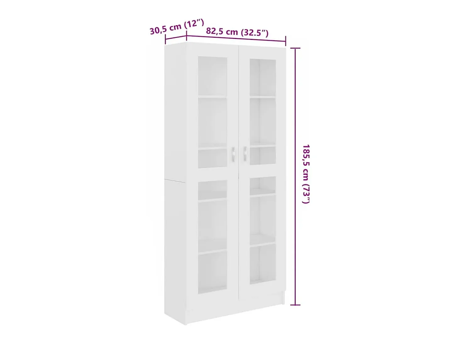 Vitrina Blanca 82,5x30,5x185,5 cm Madera de ingeniería