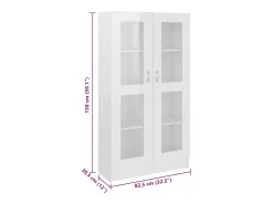 Vitrina Blanco brillo 82,5x30,5x150 cm Madera de ingeniería