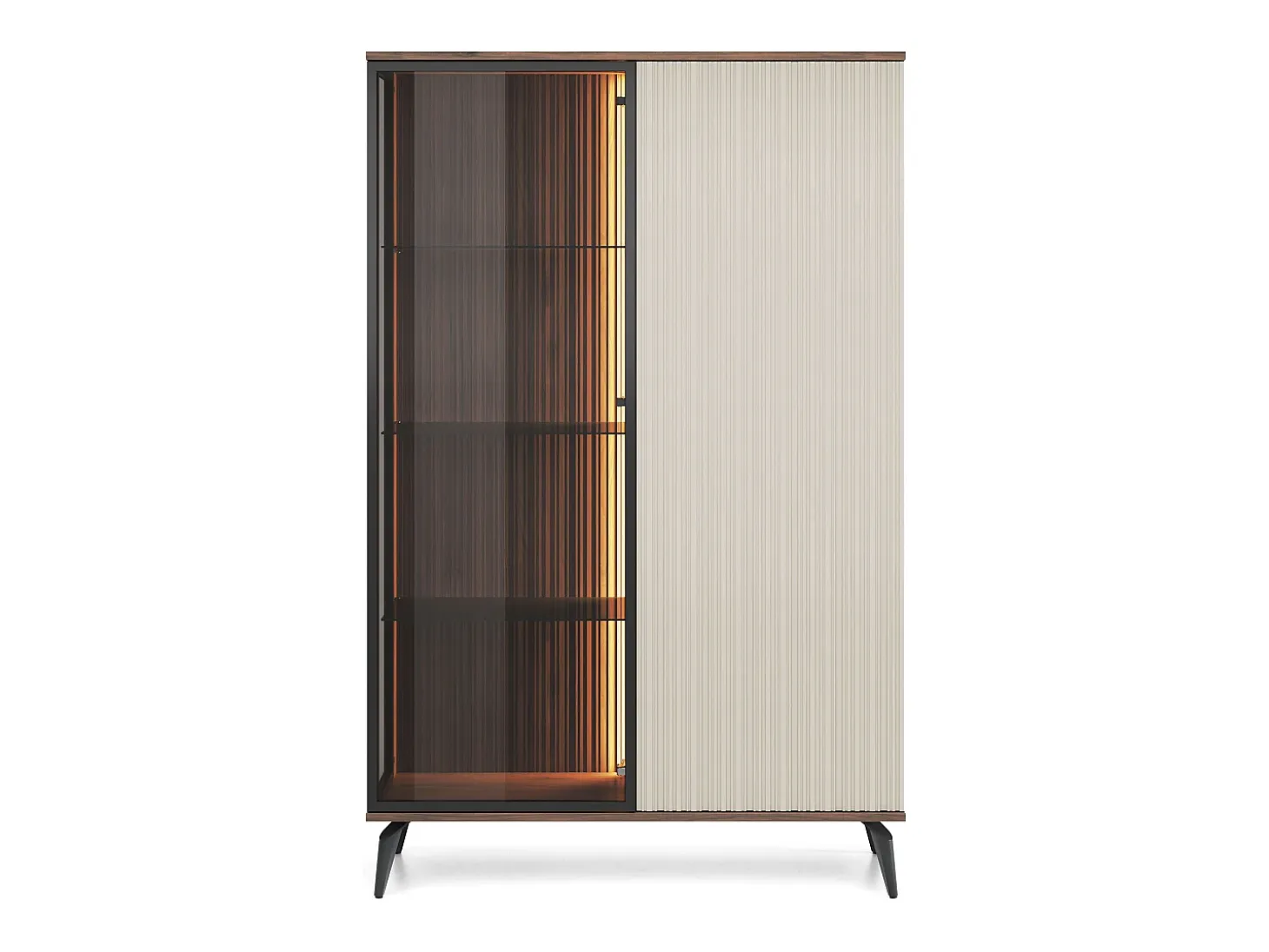 Vitrina, cachemira/nogal de Warmia, 103 x 162 x 39 cm