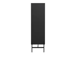 Vitrina chapada en madera de fresno color negro con puertas en natural
