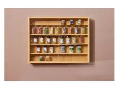 Vitrina Comit para colgar en la pared, 2 puertas de cristal, decoración haya.