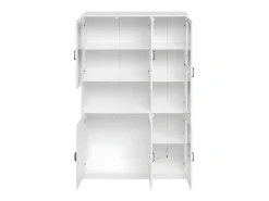 Vitrina con iluminación LED - estantes con 6 puertas - Al. 200 cm - Blanco
