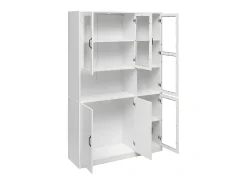 Vitrina con iluminación LED - estantes con 6 puertas - Al. 200 cm - Blanco