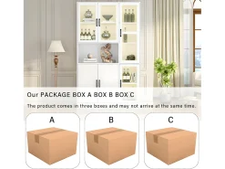 Vitrina con iluminación LED - estantes con 6 puertas - Al. 200 cm - Blanco