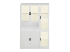 Vitrina con iluminación LED - estantes con 6 puertas - Al. 200 cm - Blanco