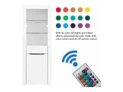 Vitrina con LED - Al. 165 cm - gran espacio de almacenamiento - Blanco
