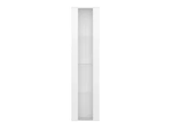 Vitrina con puerta acrílica e iluminación LED - estantes de cristal - Blanco 40 x 29 x 170 cm