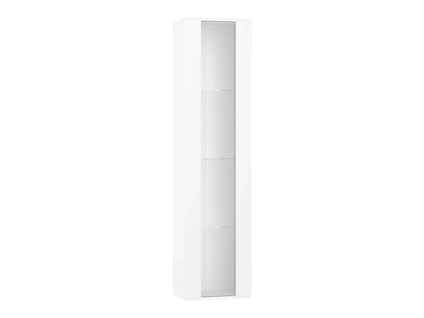 Vitrina con puerta acrílica e iluminación LED - estantes de cristal - Blanco 40 x 29 x 170 cm
