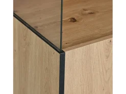 Vitrina de 150 cm Vitrina de natural con iluminación LED y estantes de almacenamiento - para salones y oficinas