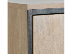 Vitrina de 150 cm Vitrina de natural con iluminación LED y estantes de almacenamiento - para salones y oficinas