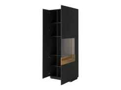 Vitrina de 2 puertas apertura por la derecha Andrea Gris antracita y Madera