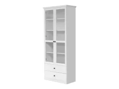 Vitrina de 2 puertas con vitrina de 2 cajones, estilo rústico moderno Valex 81 cm