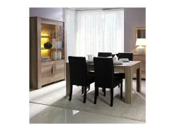 Vitrina de 4 puertas FARRA color roble dab canyon con LED