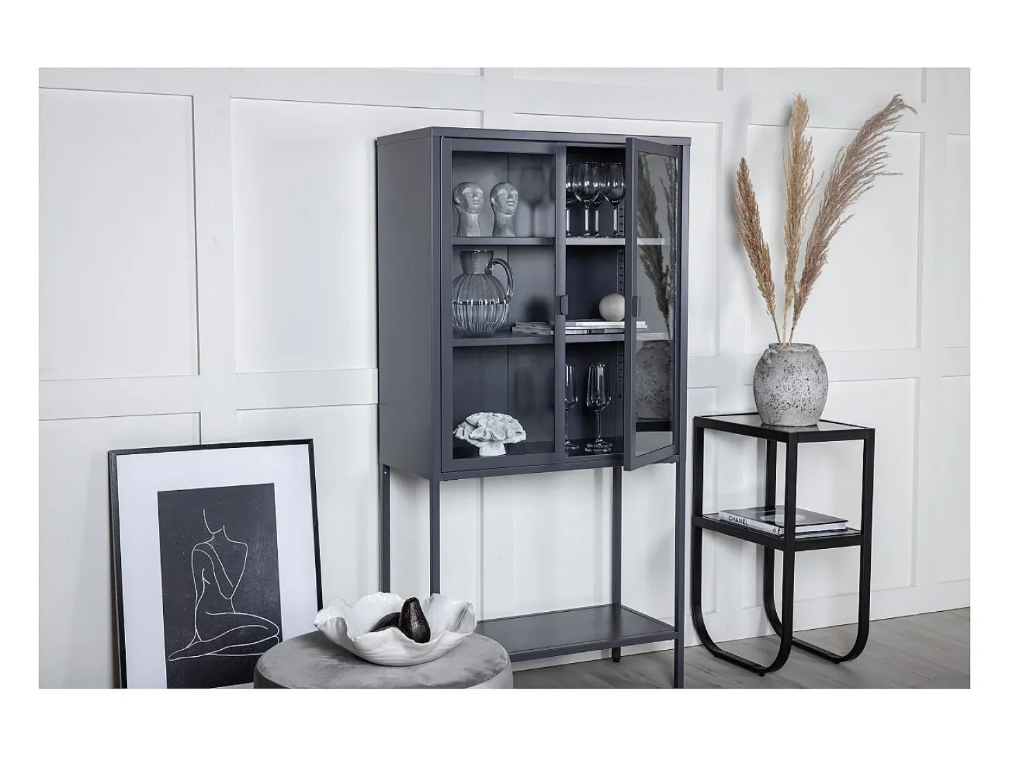 Vitrina de acero de 2 puertas Misha