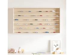 Vitrina de colección de madera con 6 estantes 100x8,5x55 cm