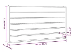 Vitrina de colección de madera con 6 estantes 100x8,5x55 cm