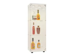 Vitrina de cristal - 3 estantes - Con LED, luz y cerradura, color blanco