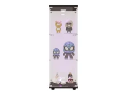 Vitrina de cristal 42×36×125cm GARHELPER - 3 estantes - 1 puerta - Cristal templado - Luz LED - Blanco
