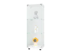 Vitrina de cristal 42×36×125cm GARHELPER - 3 estantes - 1 puerta - Cristal templado - blanco