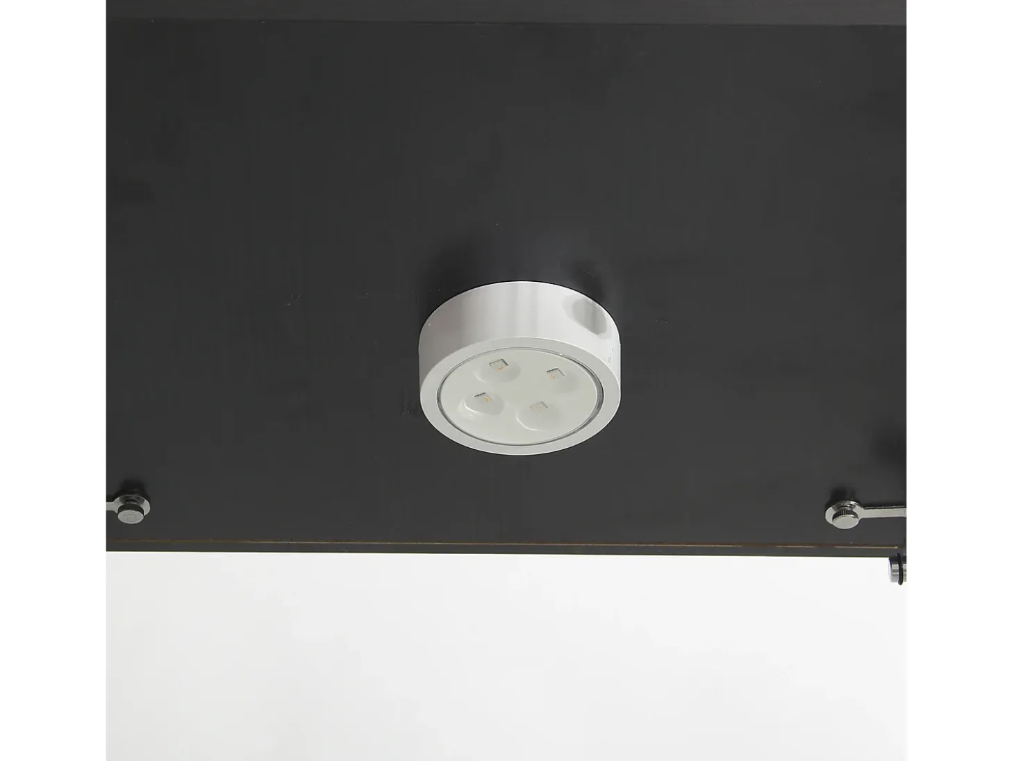 Vitrina de cristal con 2 estantes, vitrina de cristal con luces LED y puertas, 86x40x36 cm, color negro