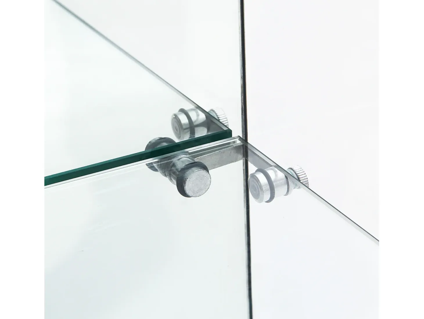 Vitrina de cristal con 4 estantes, vitrina de 2 puertas con luz y cerradura, color blanco