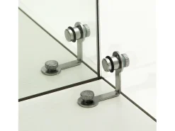 Vitrina de cristal con 4 estantes, vitrina de 2 puertas con luz y cerradura, color blanco