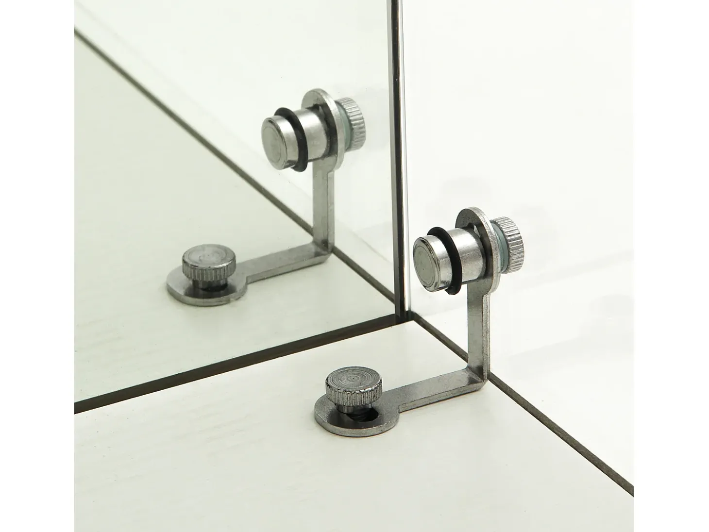 Vitrina de cristal con 4 estantes, vitrina de 2 puertas con luz y cerradura, color blanco