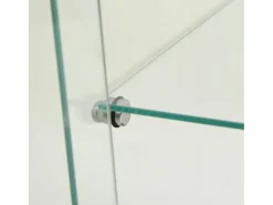 Vitrina de cristal con 4 estantes, LED, 1 puerta, 164x42x36 cm, armario de colección, negro, transparente