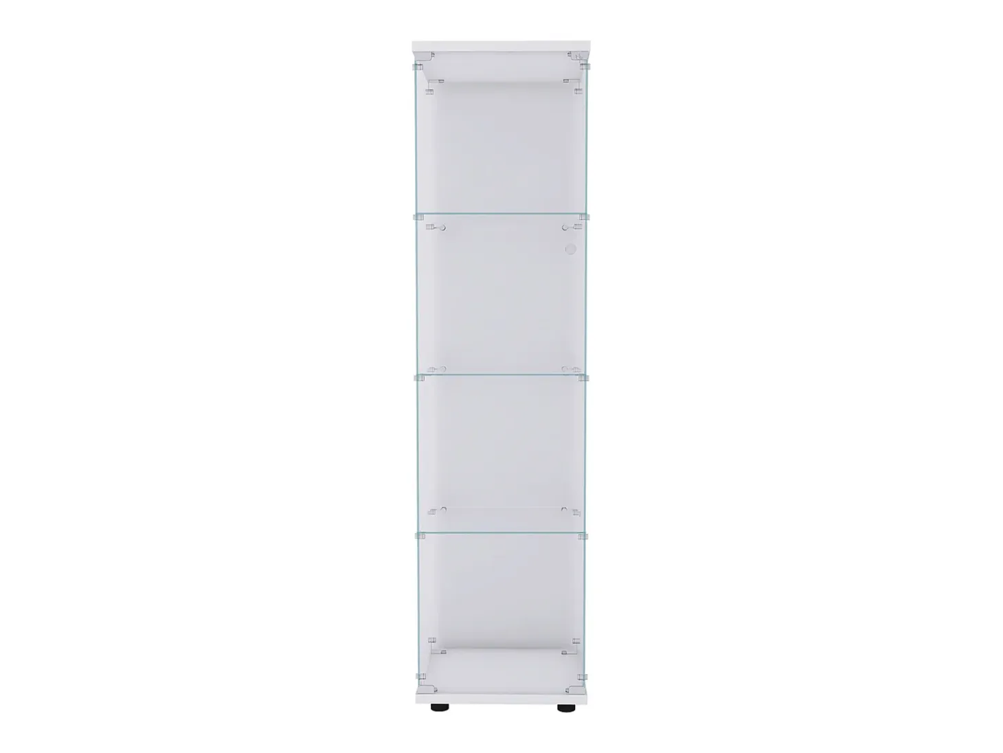 Vitrina de cristal con 4 estantes y puerta - Vitrina de cristal con cerradura - Color blanco