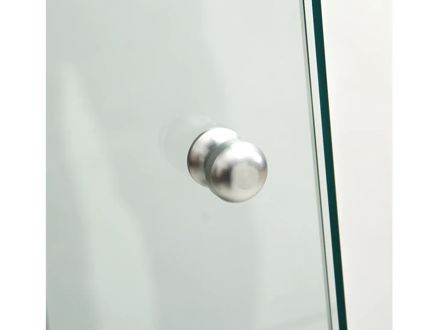 Vitrina de cristal con 1 puerta y cerradura, para salón, blanca con luz y espejo, 164x42,5x36,5 cm