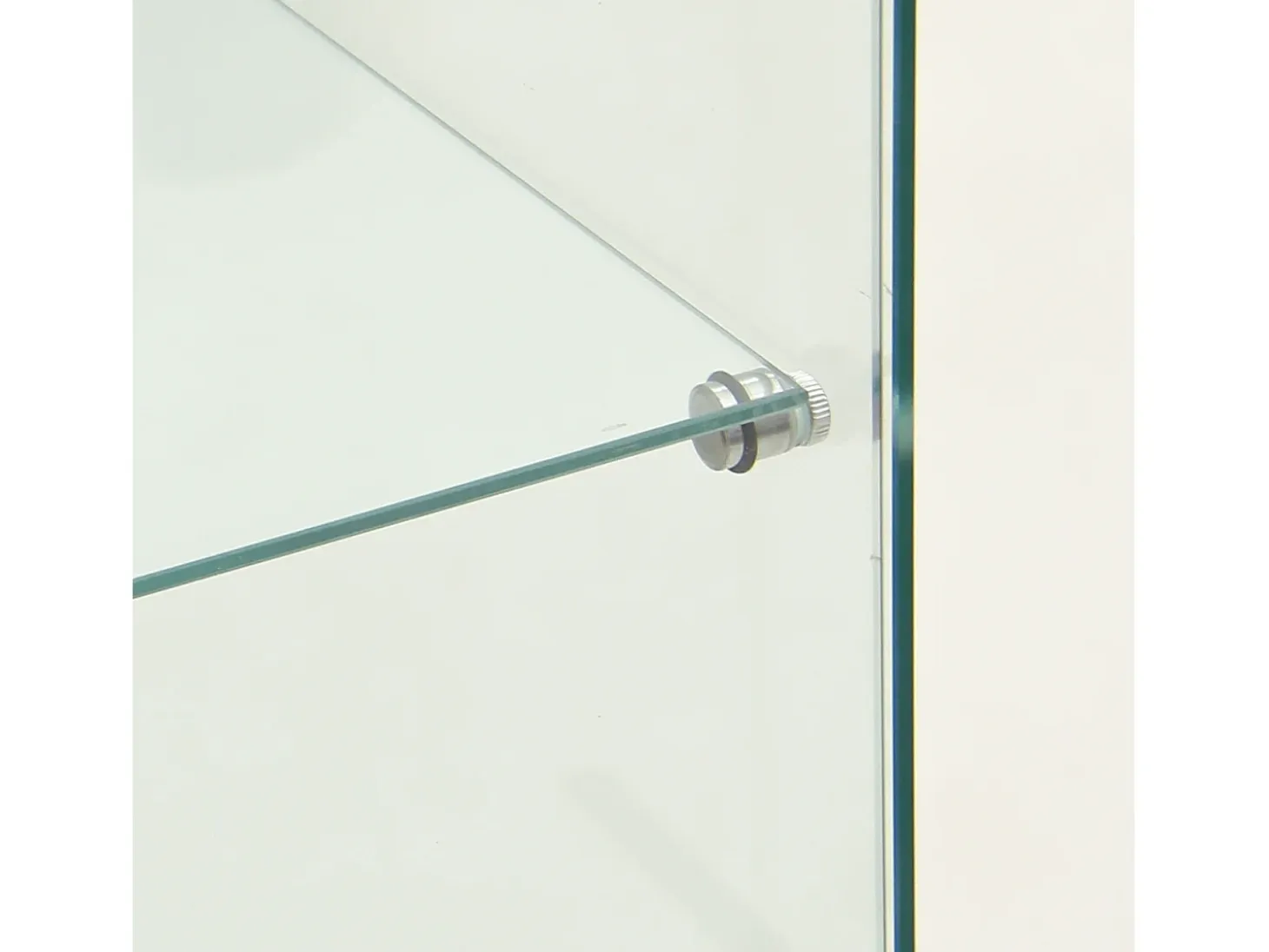 Vitrina de cristal con 1 puerta y cerradura, para salón, blanca con luz y espejo, 164x42,5x36,5 cm