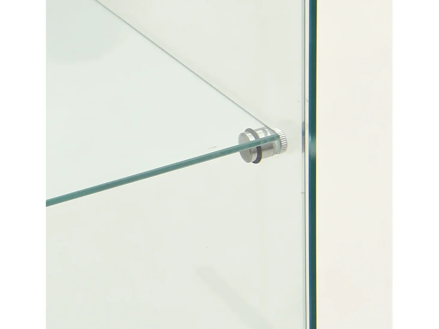 Vitrina de cristal con cerradura e iluminación LED - 4 estantes - 1 puerta - 36,5 x 42,5 x 164 cm - blanco