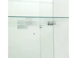 Vitrina de cristal con cerradura e iluminación LED - 4 estantes - 1 puerta - 36,5 x 42,5 x 164 cm - blanco
