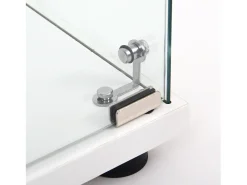Vitrina de cristal con iluminación LED, Vitrina de cristal con cerradura, Armario de colección, 2 puertas, 4 estantes, 80 x 36 x 164 cm, Blanco