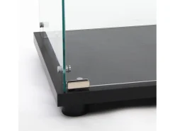 Vitrina de cristal de 3 estantes con puerta, estantería independiente para sala de estar, dormitorio y oficina, 42 x 36 x 125 cm, color negro