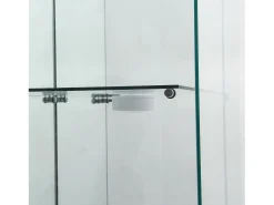 Vitrina de cristal de 163,9 x 36,49 x 80,49 cm, con estantes e iluminación LED, armario de curiosidades de doble puerta.