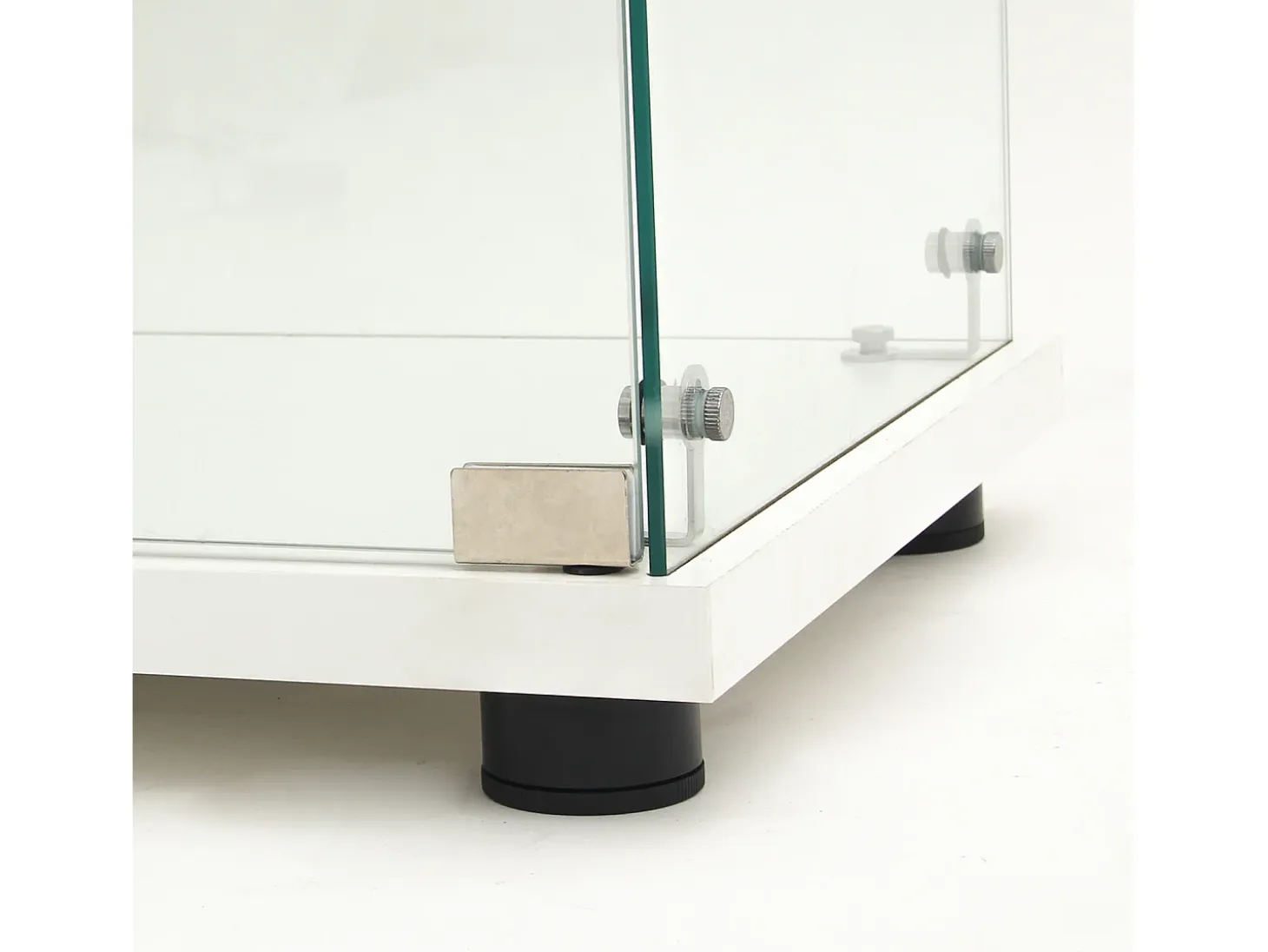 Vitrina de cristal de doble pared, 40*86*36,5 cm, con cerradura antirrobo e iluminación LED, color blanco