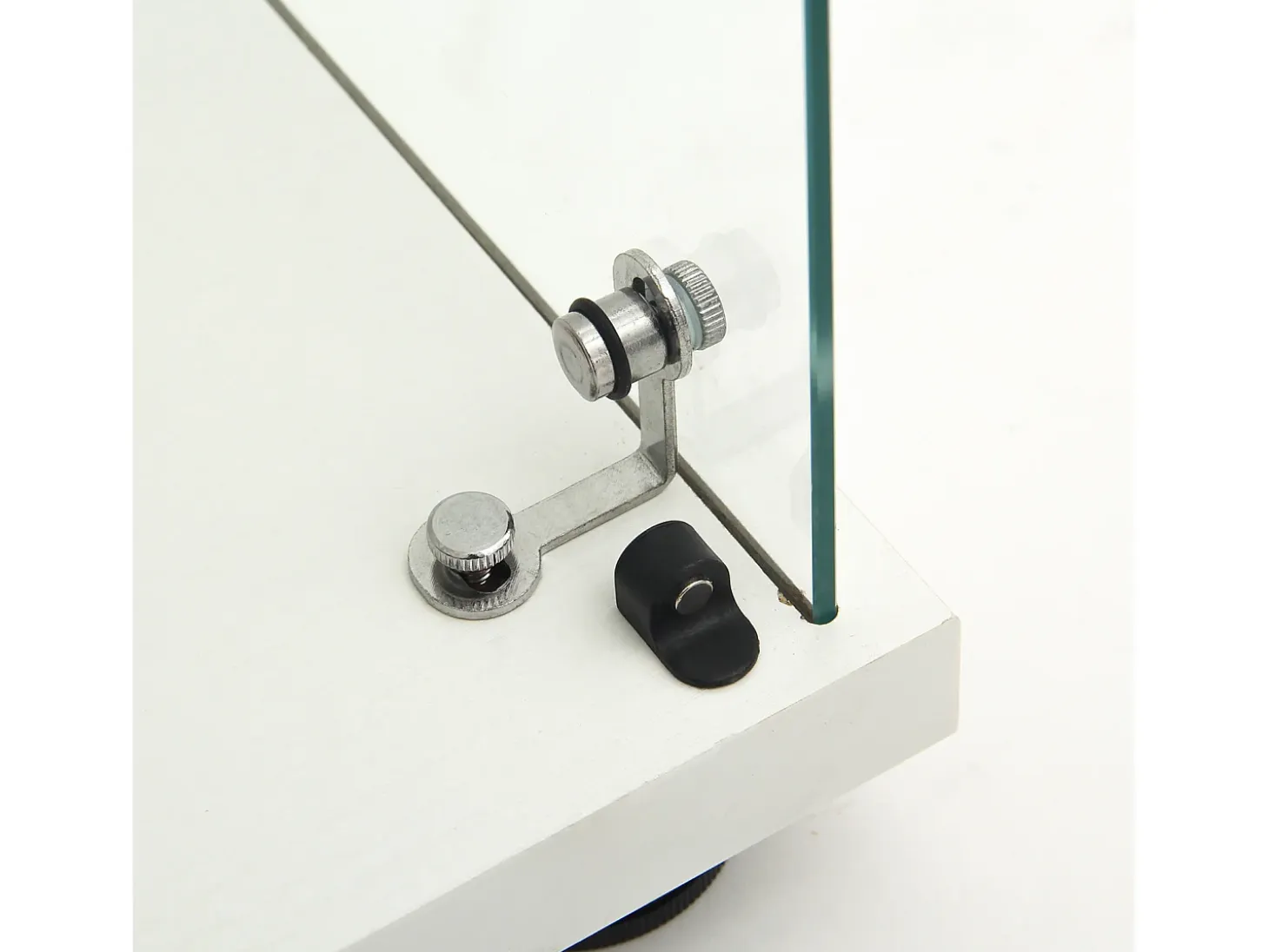 Vitrina de cristal de doble pared, 40*86*36,5 cm, con cerradura antirrobo e iluminación LED, color blanco