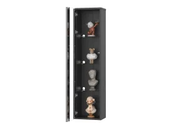 Vitrina de cristal multifuncional, con iluminación LED multicolor, diseño sencillo, panel acrílico, color negro (40x29x170 cm)