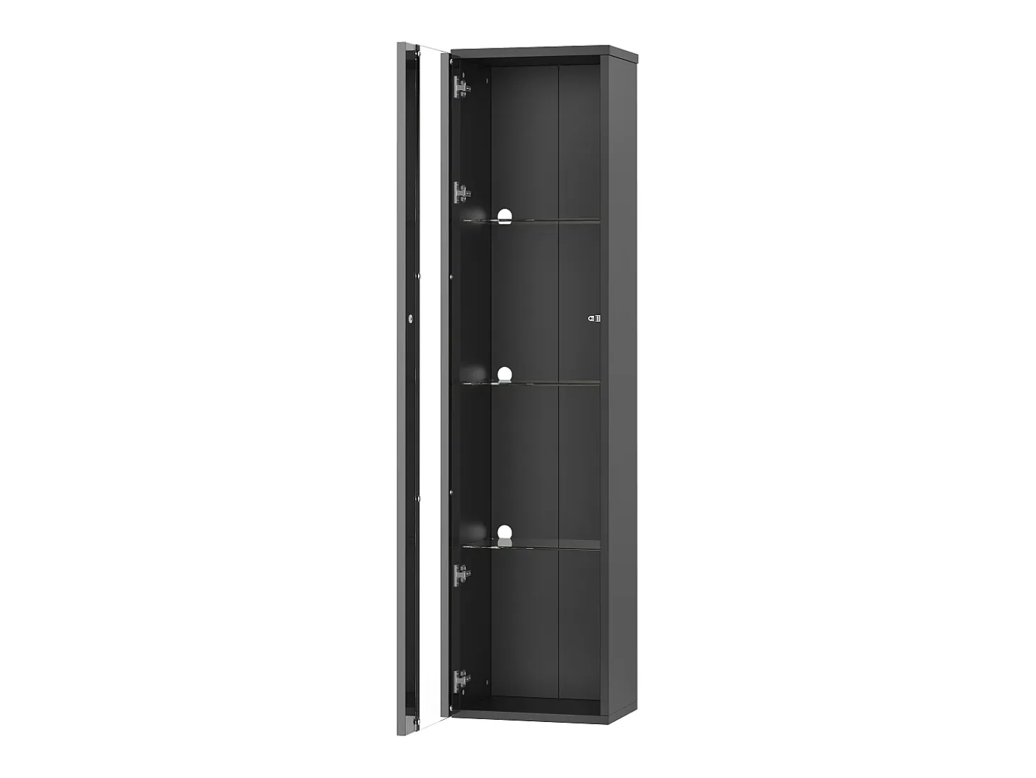 Vitrina de cristal multifuncional, con iluminación LED multicolor, diseño sencillo, panel acrílico, color negro (40x29x170 cm)