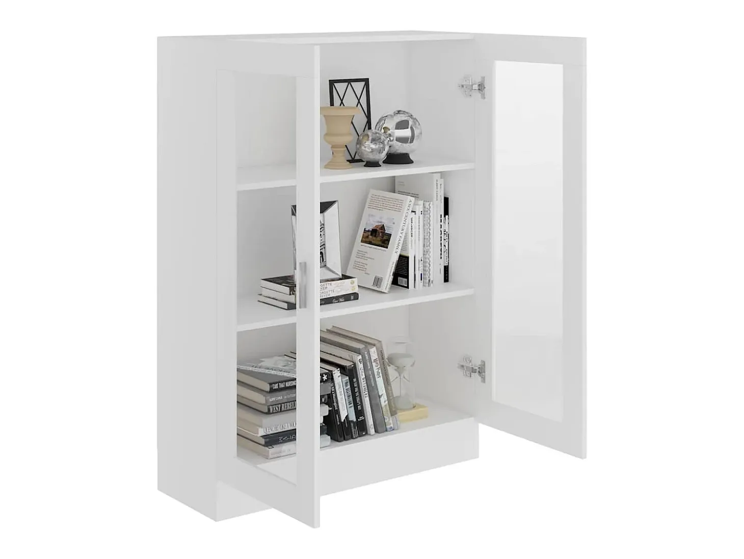 Vitrina de madera contrachapada blanco 82,5x30,5x115 cm