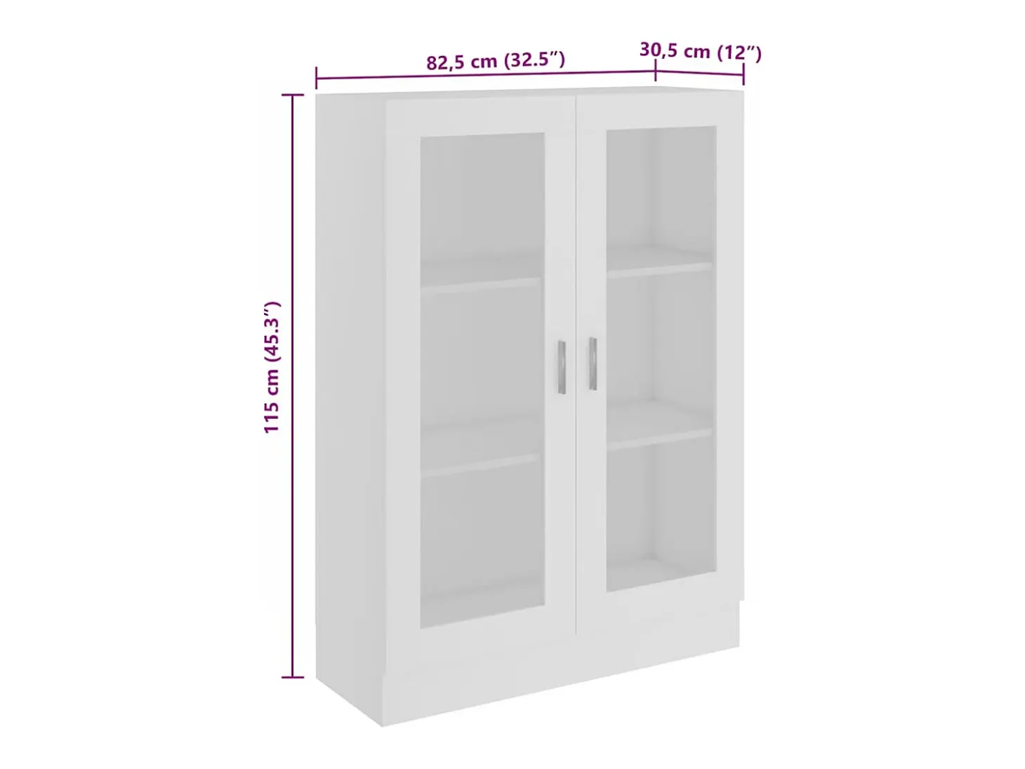 Vitrina de madera contrachapada blanco 82,5x30,5x115 cm