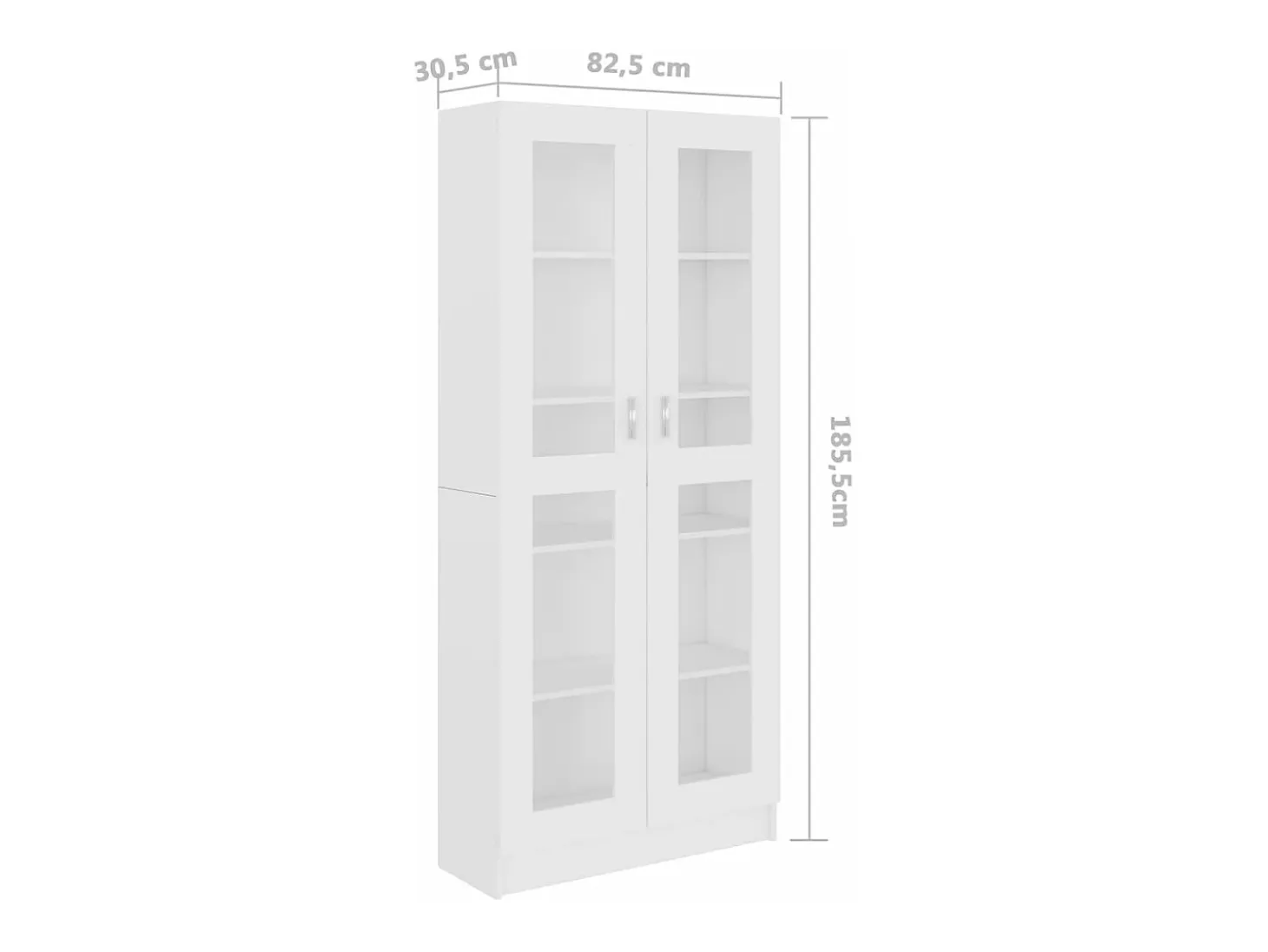 Vitrina de madera contrachapada blanco 82,5x30,5x185,5 cm