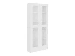 Vitrina de madera contrachapada blanco 82,5x30,5x185,5 cm