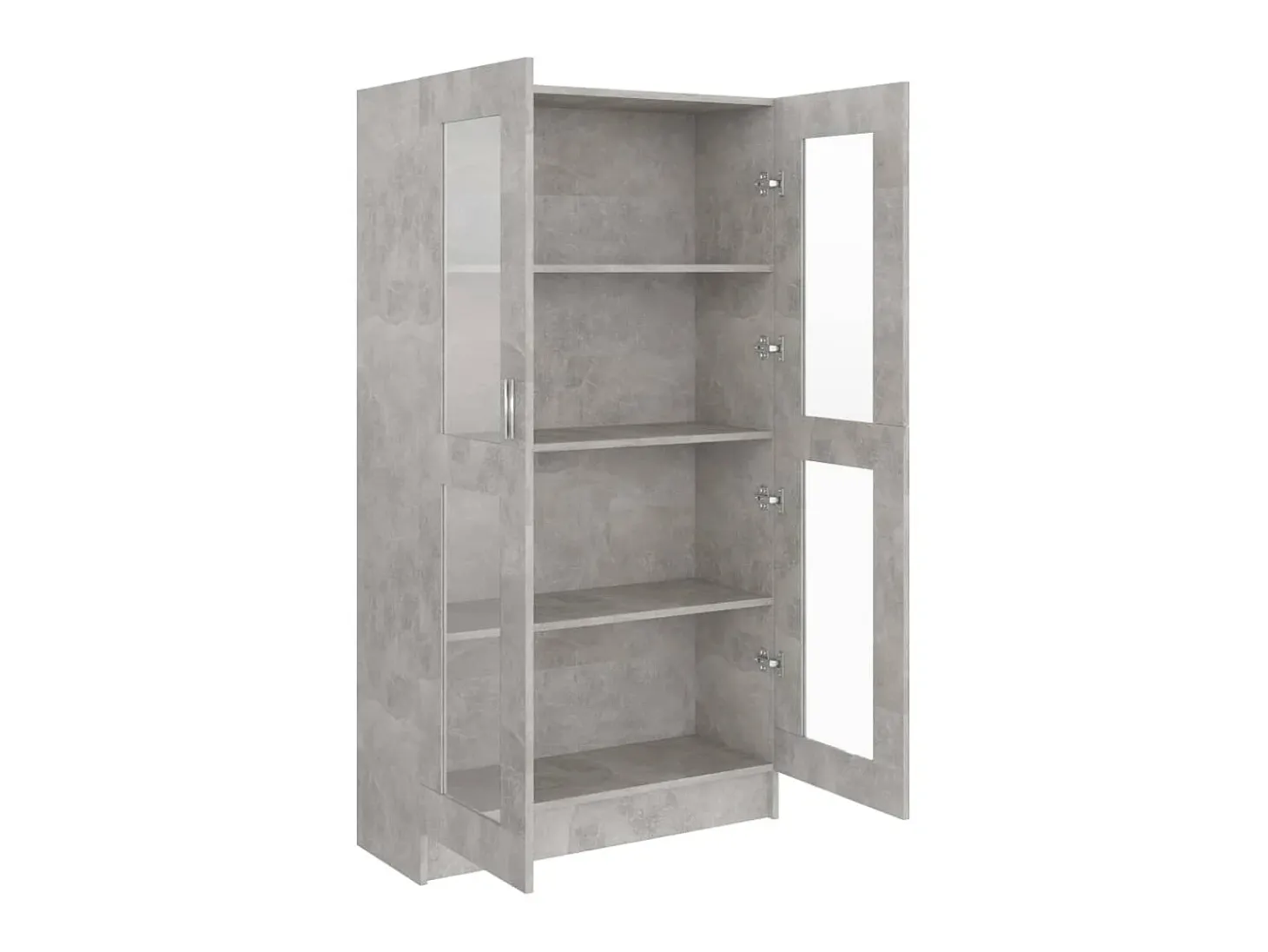 Vitrina de madera contrachapada gris hormigón 82,5x30,5x150cm ES852748