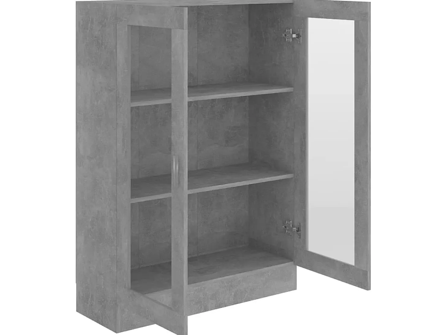 Vitrina de madera contrachapada gris hormigón 82,5x30,5x115 cm ES948785